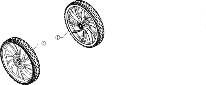 Wheels-Rear Diagram and Parts List for 12AVB2M5345 2018 Yard Machines Lawn Mower